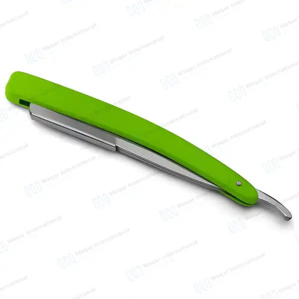Straight Edge Barber Razor with 11 Double Edge Blades – Green - beauty instruments manufactured by Waqar International, Sialkot - view 3