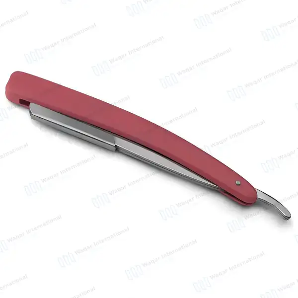 Straight Edge Barber Razor with 11 Double Edge Blades – Pink - beauty instruments manufactured by Waqar International, Sialkot - view 2