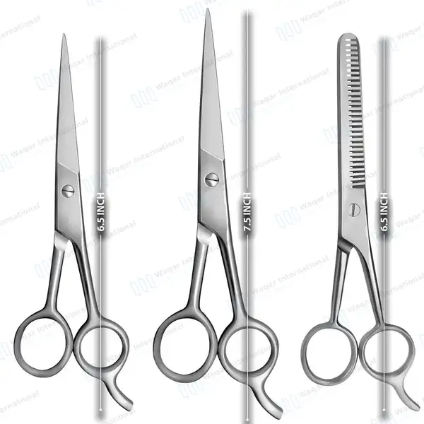 3 Pcs Professional Haidressing Scissors Kit 6.5″ & 7.5″ - surgical instruments manufactured by Waqar International, Sialkot - view 3