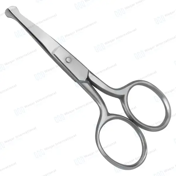 10 Pcs Baby Nail Safety Scissors Set 3.5″ Curved Round Tips – Satin Finish - surgical instruments manufactured by Waqar International, Sialkot - view 2