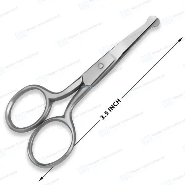 100 Pcs Baby Nail Safety Scissors Set 3.5″ Curved Round Tips – Satin Finish - surgical instruments manufactured by Waqar International, Sialkot - view 3