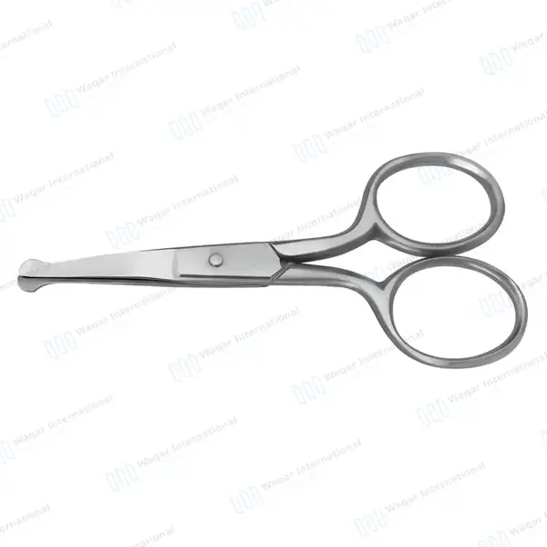 Baby Nail Safety Scissors 3.5″ Curved Rounded Tips Polished Finish - surgical instruments manufactured by Waqar International, Sialkot - view 4