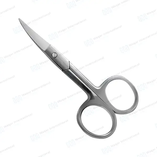 Fine Nail Scissors 3.5″ Curved Polished - surgical instruments manufactured by Waqar International, Sialkot - view 2