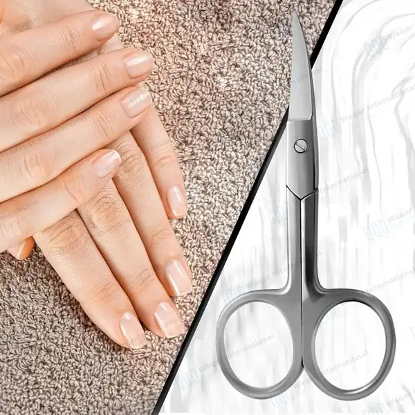 Nail Scissors 3.5″ Curved Blades - surgical instruments manufactured by Waqar International, Sialkot - view 9