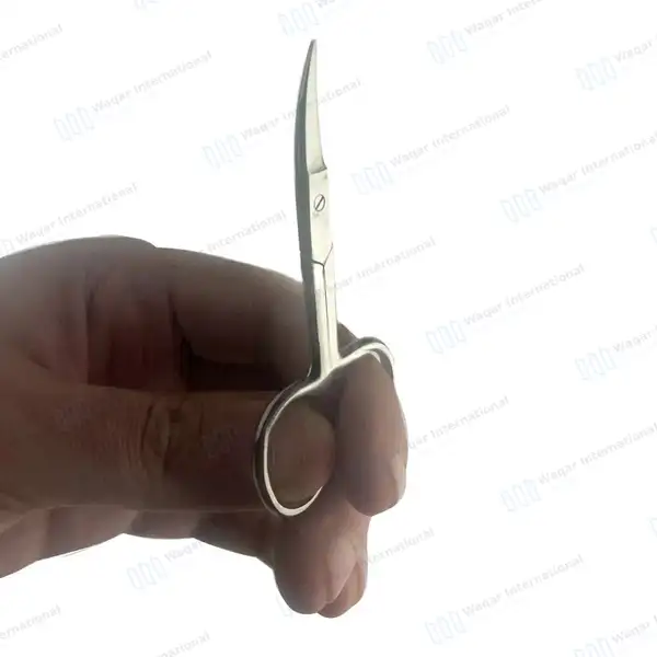 Nail Scissors 3.5″ Curved Blades - surgical instruments manufactured by Waqar International, Sialkot - view 10