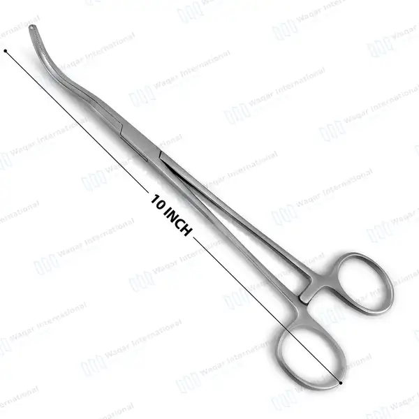 Harken Vena-Cava Clamp 9.5″ Curved #1 Serrated Jaws - surgical instruments manufactured by Waqar International, Sialkot - view 3