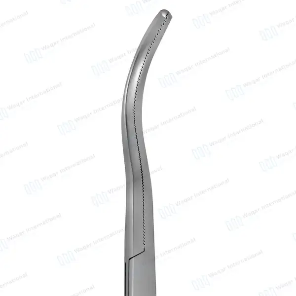 Harken Vena-Cava Clamp 9.5″ Curved #1 Serrated Jaws - surgical instruments manufactured by Waqar International, Sialkot - view 5