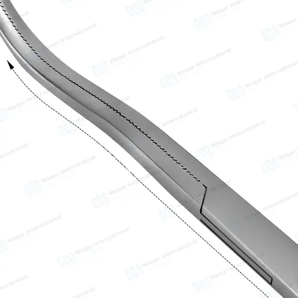 Harken Vena-Cava Clamp 9.5″ Curved #1 Serrated Jaws - surgical instruments manufactured by Waqar International, Sialkot - view 6