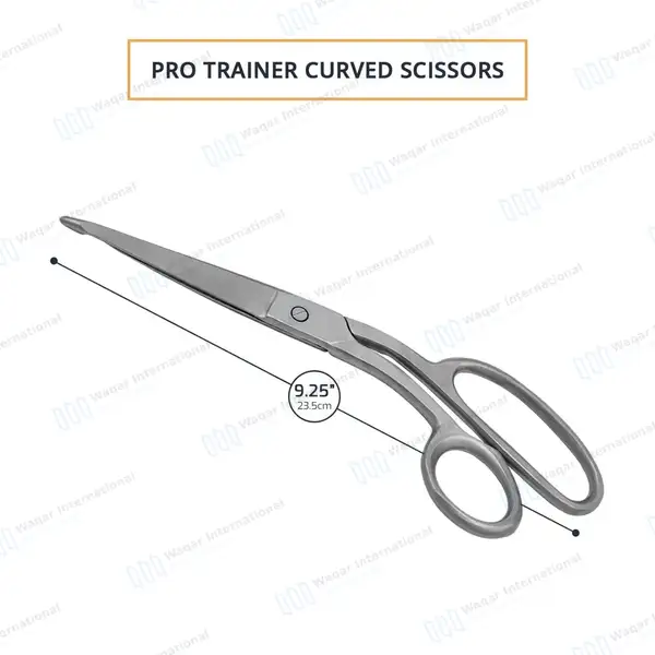 Pro Trainer Bandage Scissors Curved 9.25″ One Large Ring - surgical instruments manufactured by Waqar International, Sialkot - view 3