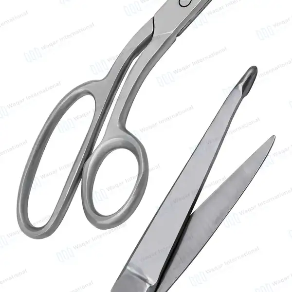 Pro Trainer Bandage Scissors Curved 9.25″ One Large Ring - surgical instruments manufactured by Waqar International, Sialkot - view 6