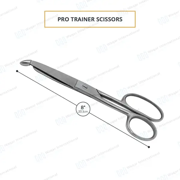 Pro Trainer Bandage Scissors 8″ One Large Ring - surgical instruments manufactured by Waqar International, Sialkot - view 3