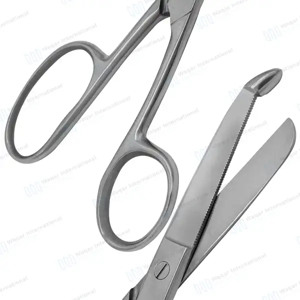 Pro Trainer Bandage Scissors 8″ One Large Ring - surgical instruments manufactured by Waqar International, Sialkot - view 6