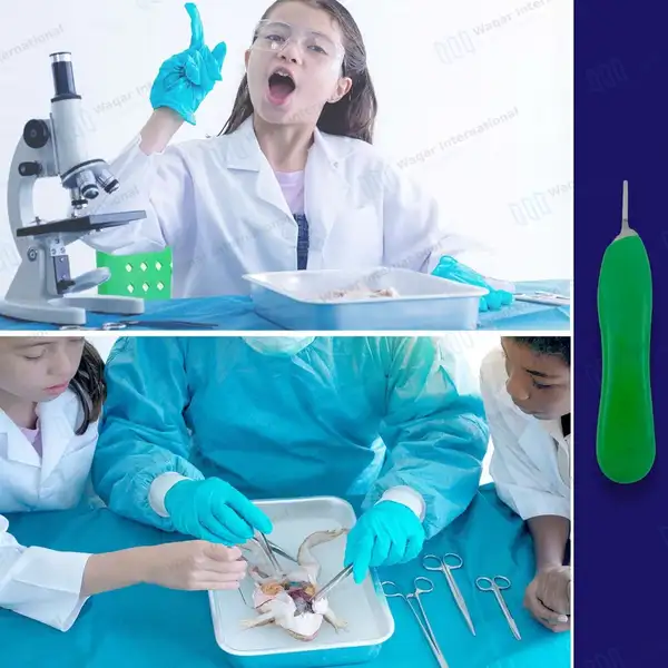 Scalpel Handle #5 with Green Plastic Grip - surgical instruments manufactured by Waqar International, Sialkot - view 4