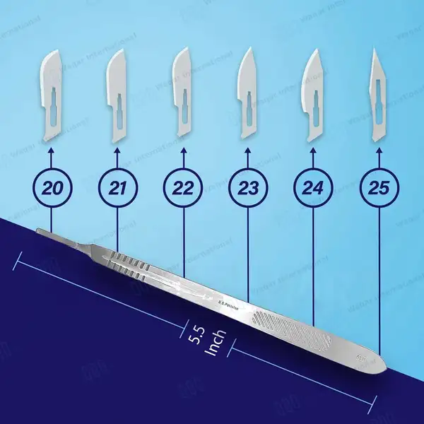 7 Pcs Scalpel Handles Set #3, #4, #3L, #4L, #5, #6 and #7 – Reusable - surgical instruments manufactured by Waqar International, Sialkot - view 3