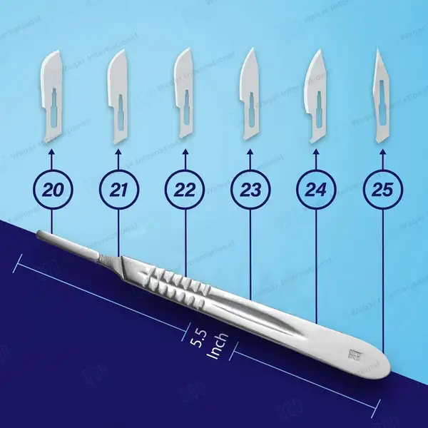 7 Pcs Scalpel Handles Set #3, #4, #3L, #4L, #5, #6 and #7 – Reusable - surgical instruments manufactured by Waqar International, Sialkot - view 4