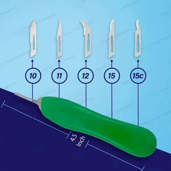 7 Pcs Scalpel Handles Set #3, #4, #3L, #4L, #5, #6 and #7 – Reusable - surgical instruments manufactured by Waqar International, Sialkot - view 5