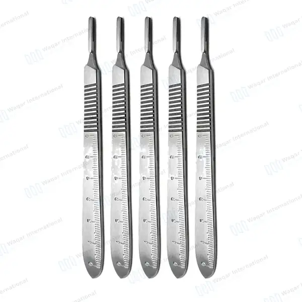 5 Pcs Bard Parker Scalpel Handle #3 with Ruler - surgical instruments manufactured by Waqar International, Sialkot - view 2
