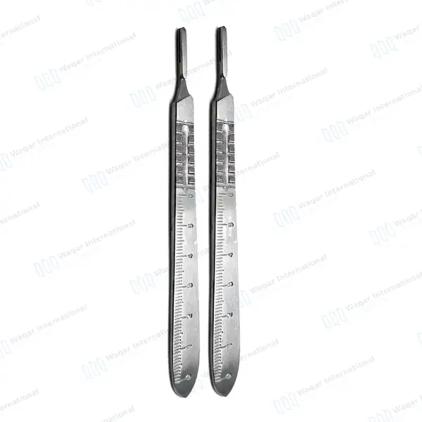 2 Pcs Bard Parker Scalpel Handle #4 with Ruler - surgical instruments manufactured by Waqar International, Sialkot - view 2