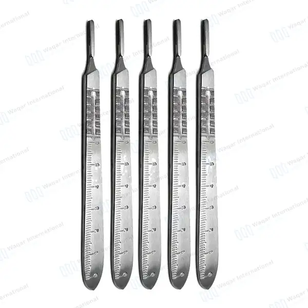 5 Pcs Bard Parker Scalpel Handle #4 with Ruler - surgical instruments manufactured by Waqar International, Sialkot - view 2