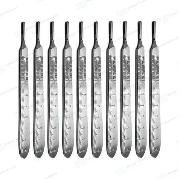 10 Pcs Bard Parker Scalpel Handle #4 with Ruler - surgical instruments manufactured by Waqar International, Sialkot - view 2