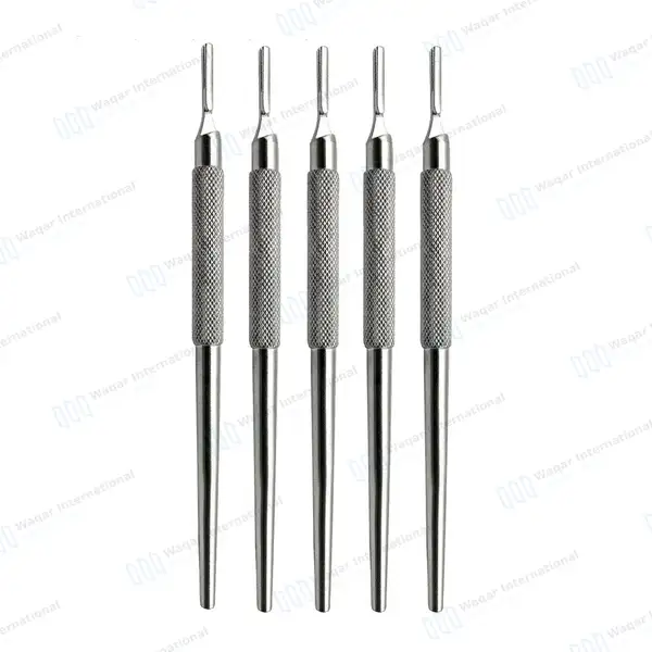 5 Round Scalpel Handles #3 Fits Blade 10 to 16 - surgical instruments manufactured by Waqar International, Sialkot - view 2