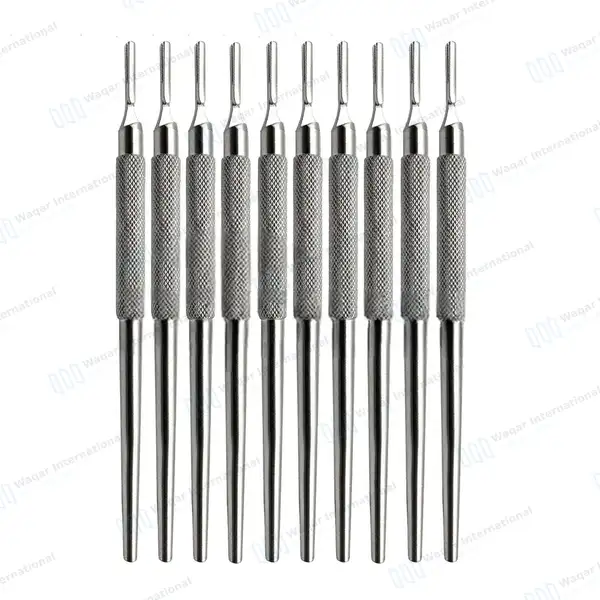 10 Round Scalpel Handles #3 Fits Blade 10 to 16 - surgical instruments manufactured by Waqar International, Sialkot - view 2
