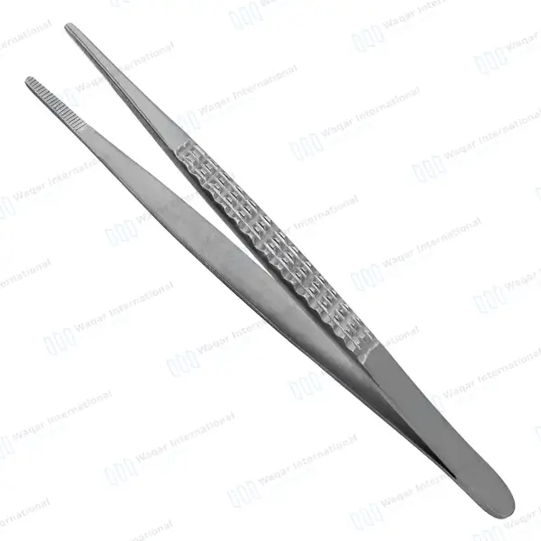 Bonney Dressing Forceps 7″ Serrated Tips - surgical instruments manufactured by Waqar International, Sialkot - view 2