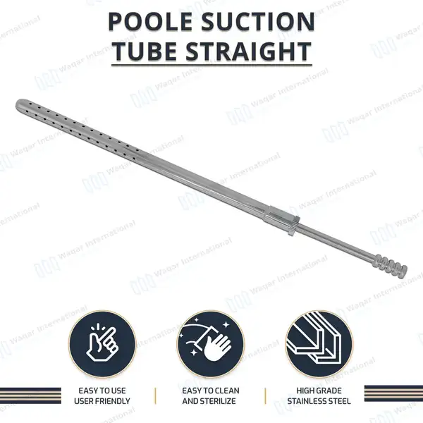 Poole Suction Tube 8.75″ Straight 16 French - surgical instruments manufactured by Waqar International, Sialkot - view 9