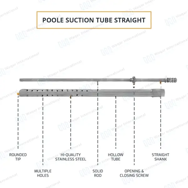 Poole Suction Tube 8.75″ Straight 23 French - surgical instruments manufactured by Waqar International, Sialkot - view 4