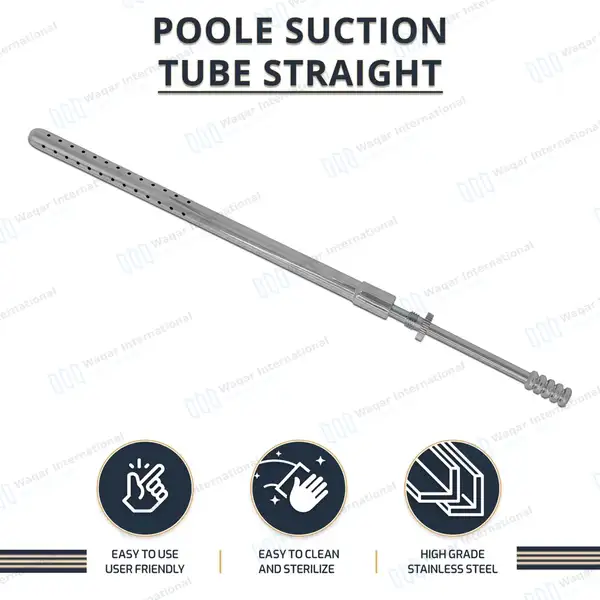 Poole Suction Tube 8.75″ Straight 23 French - surgical instruments manufactured by Waqar International, Sialkot - view 9