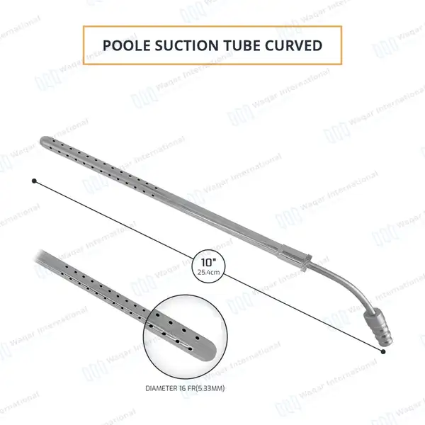 Poole Suction Tube 10″ Curved 16 French - surgical instruments manufactured by Waqar International, Sialkot - view 3