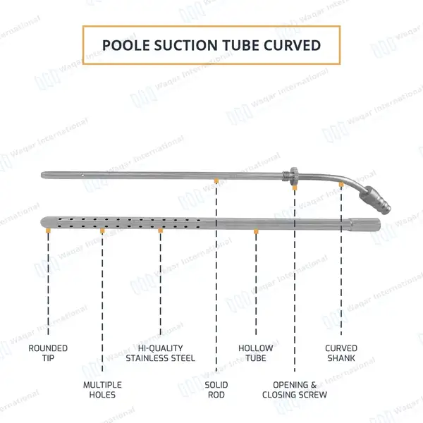Poole Suction Tube 10″ Curved 16 French - surgical instruments manufactured by Waqar International, Sialkot - view 4