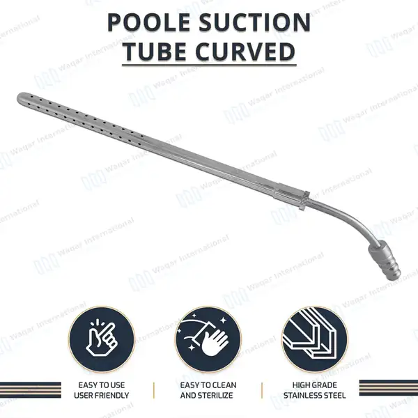 Poole Suction Tube 10″ Curved 16 French - surgical instruments manufactured by Waqar International, Sialkot - view 9