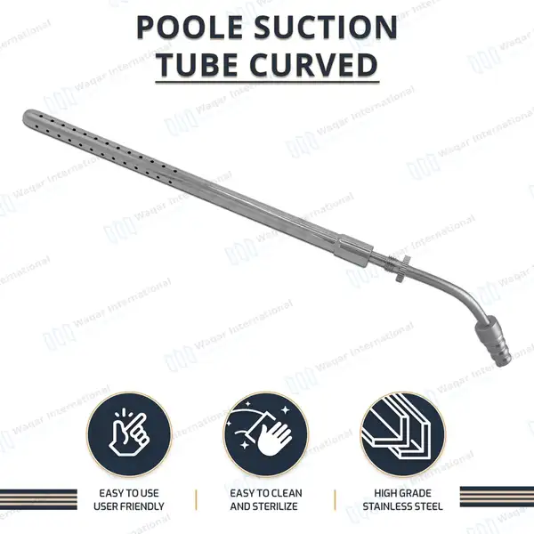 Poole Suction Tube 10″ Curved 23 French - surgical instruments manufactured by Waqar International, Sialkot - view 8