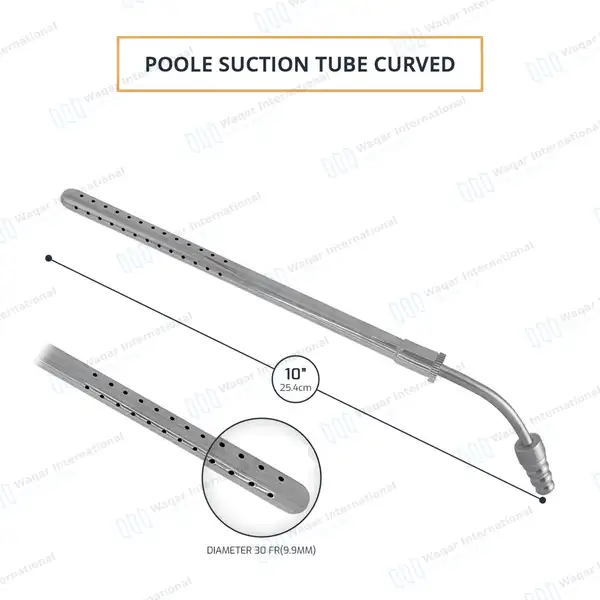 Poole Suction Tube 10″ Curved 30 French - surgical instruments manufactured by Waqar International, Sialkot - view 3