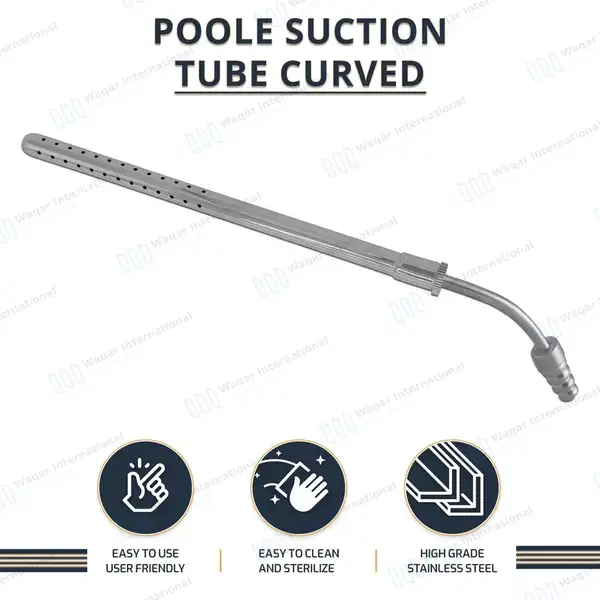 Poole Suction Tube 10″ Curved 30 French - surgical instruments manufactured by Waqar International, Sialkot - view 9