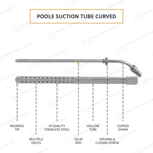 2 Poole Suction Tube 23FR & 30FR Curved and Straight Set - surgical instruments manufactured by Waqar International, Sialkot - view 4