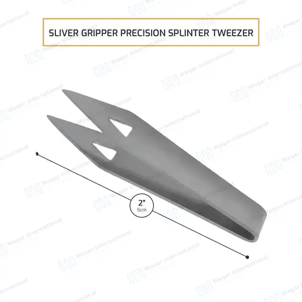 Precision Gripper Splinter Tweezer 2″ (5.1cm) Sharp Tip - surgical instruments manufactured by Waqar International, Sialkot - view 2