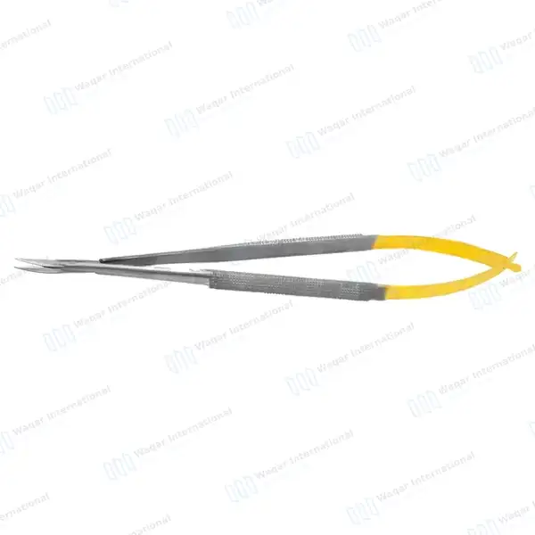T/C Castroviejo Scissors 5.5″ Curved Round Pattern Handle - surgical instruments manufactured by Waqar International, Sialkot - view 5