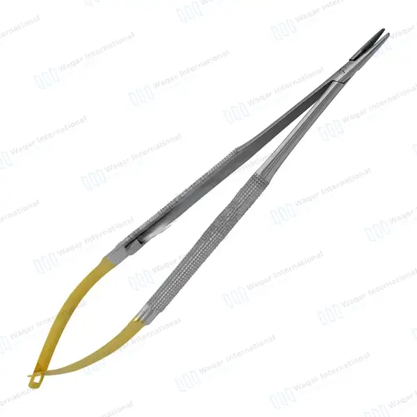 T/C Castroviejo Needle Holder 5.5″ Straight Serrated Tip with Lock - surgical instruments manufactured by Waqar International, Sialkot - view 5