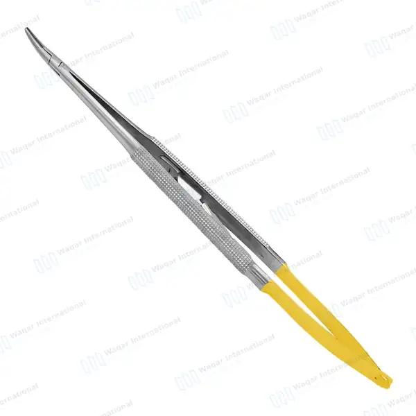 T/C Castroviejo Needle Holder 5.5″ Curved Serrated Tip with Lock - surgical instruments manufactured by Waqar International, Sialkot - view 6