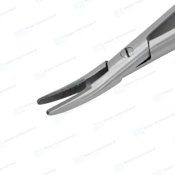2 Pcs T/C Castroviejo Needle Holder 5.5″ Straight & Curved Serrated - surgical instruments manufactured by Waqar International, Sialkot - view 3