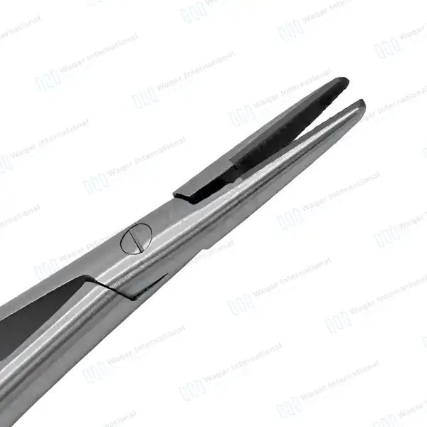 2 Pcs T/C Castroviejo Needle Holder 7″ Straight & Curved Serrated - surgical instruments manufactured by Waqar International, Sialkot - view 2