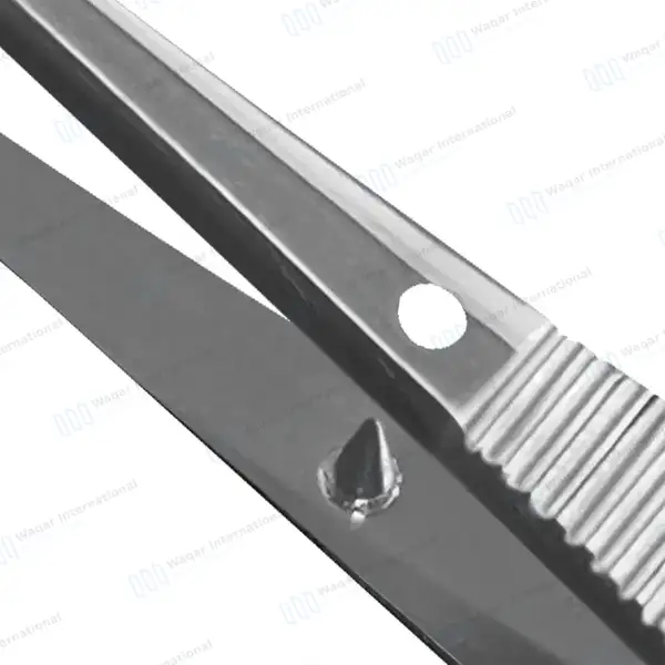 Eye Dressing Forceps 4″ Serrated Fully Curved - surgical instruments manufactured by Waqar International, Sialkot - view 4