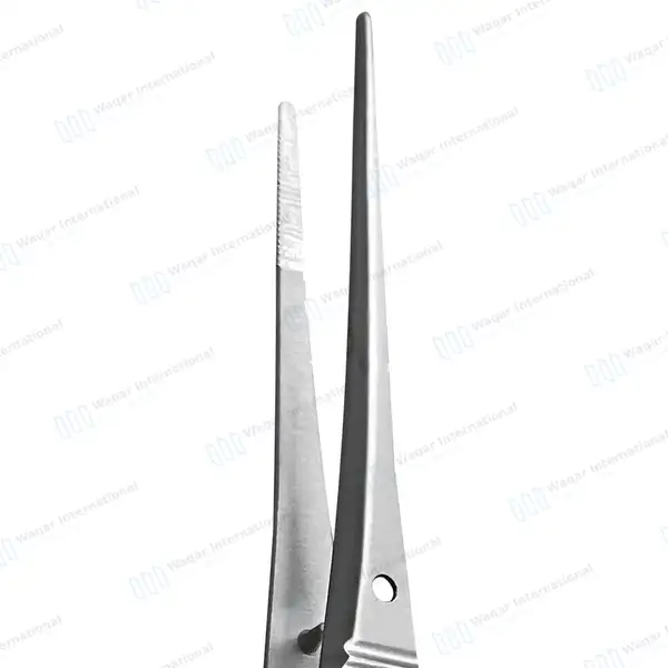 Eye Dressing Forceps 4″ Serrated Straight - surgical instruments manufactured by Waqar International, Sialkot - view 3