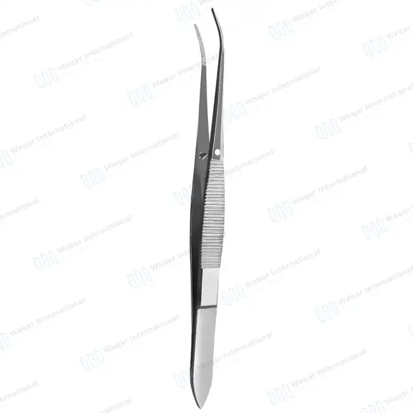 Eye Dressing Forceps 4″ Serrated Half Curved - surgical instruments manufactured by Waqar International, Sialkot - view 7