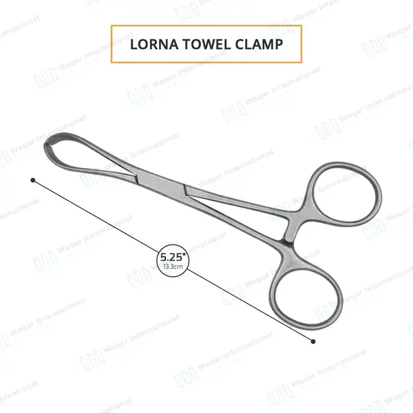 Lorna Non-Perforating Towel Clamp 5.25″ Inward Curved Jaws - surgical instruments manufactured by Waqar International, Sialkot - view 3