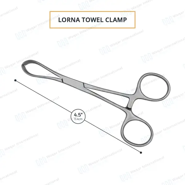 Lorna Non-Perforating Towel Clamp 4.5″ Inward Curved Jaws - surgical instruments manufactured by Waqar International, Sialkot - view 3