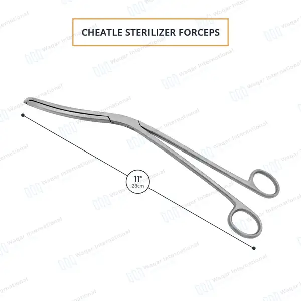 Cheattle Sterilizing Forceps 11″ Slightly Curved Jaws - surgical instruments manufactured by Waqar International, Sialkot - view 2