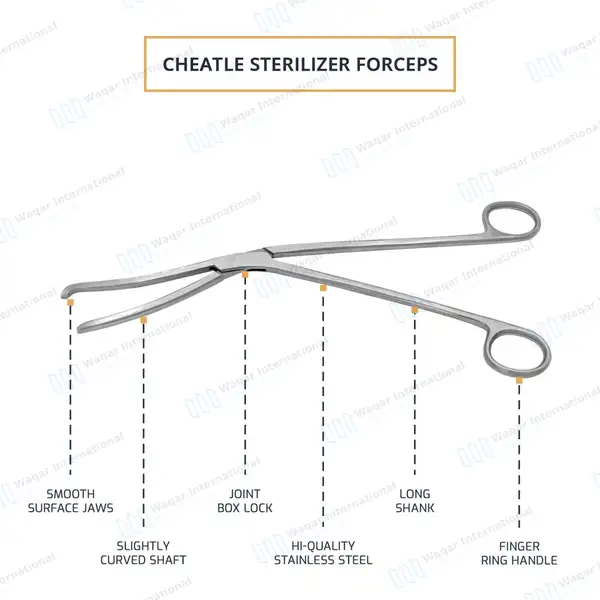 Cheattle Sterilizing Forceps 11″ Slightly Curved Jaws - surgical instruments manufactured by Waqar International, Sialkot - view 3